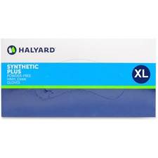 Halyard Synthetic Plus PF Vinyl Exam Gloves - Polymer Coating - X-Large Size - For Right/Left Hand - Clear - Latex-free, Non-sterile - 90 / Box - 9.50" Glove Length