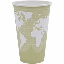 Eco-Products 16 oz World Art Hot Beverage Cups - 50 / Pack - 20 / Carton - Multi - Paper, Resin - Hot Drink