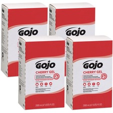 Gojo® PRO TDX Refill Cherry Gel Pumice Hand Cleaner - Cherry ScentFor - 67.6 fl oz (2 L) - Pump Bottle Dispenser - Dirt Remover, Oil Remover, Grease Remover - Hand, Arm - Red - pH Balanced, VOC-free, NPE-free - 4 / Carton