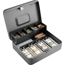 MMF2215CBTGY MMF Heavy Gauge Steel Cash Box with Tray 