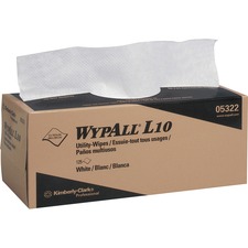 Wypall L10 Utility Wipes - For Glass - Soft - White - 18 / Box