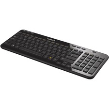 Logitech K360 Compact Wireless Keyboard for Windows, 2.4GHz Wireless, USB Unifying Receiver, 12 F-Keys, 3-Year Battery Life, Compatible with PC, Laptop (Glossy Black) (French Layout) - Wireless Connectivity - RF - 33 ft (10058.40 mm) - 2.40 GHz - USB Interface Play/Pause, Previous Track, Next Track, Mute, Volume Control, Email Hot Key(s) - French - Computer - PC - AA Battery Size Supported - Glossy Black