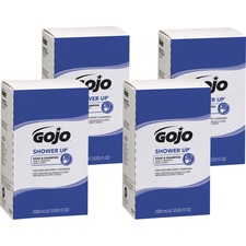 Gojo® SHOWER UP Soap & Shampoo - Clean Scent - 67.6 fl oz (2 L) - Hair, Hand, Body - Rose - Pleasant Scent, Bio-based - 4 / Carton