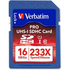 Verbatim 16GB 233X Pro SDHC Memory Card, UHS-1 Class 10