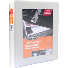 Wilson Jones ENVI Heavy-duty Customizer D-ring View Binder - 1 1/2" Binder Capacity - 9 3/4" x 11" Sheet Size - D-Ring Fastener(s) - Front & Back, Spine Pocket(s) - Polypropylene, Chipboard - White - Heavy Duty, Smudge Resistant, Non-glare, Gap-free Ring, PVC-free, Clear Overlay - 1 Each