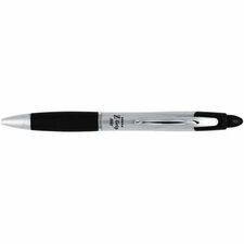 Zebra Z-grip Max Retractable Ballpoint Pens - Medium Pen Point - 1 mm Pen Point Size - Conical Pen Point Style - Retractable - Black - Gray Barrel - 1 Each