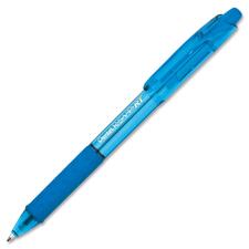 Pentel Recycled Retractable R.S.V.P. Pen - Medium Pen Point - 1 mm Pen Point Size - Refillable - Retractable - Sky Blue - Transparent Plastic Barrel - Stainless Steel Tip - 1 Each