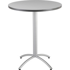 Iceberg 65667 - CafeWorks Bistro Table, 36" Round, Gray - Round Top - 1.1" Table Top Thickness x 36" Table Top Diameter - Vinyl, Particleboard, Steel, Melamine