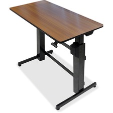 Ergotron WorkFit-D, Sit-Stand Desk (Walnut Surface) - Rectangle Top - 47.6" Table Top Width x 23.5" Table Top Depth - Steel, Metal, Wood Grain