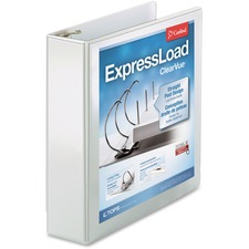 Cardinal ExpressLoad ClearVue Lock D-Ring Binder - 2" Binder Capacity - Letter - 8 1/2" x 11" Sheet Size - 425 Sheet Capacity - 2 1/2" Spine Width - 3 x D-Ring Fastener(s) - 2 Inside Front & Back Pocket(s) - Polypropylene - White - 589.7 g - Recycled - Non-stick, Non-glare, PVC-free, Cold Resistant, Crack Resistant, Locking Ring, Clear Overlay - 1 Each