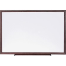 Lorell Wood Frame Dry-Erase Marker Boards - 36" (3 ft) Width x 24" (2 ft) Height - White Melamine Surface - Brown Wood Frame - 1 Each