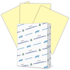 Hammermill Colors Recycled Copy Paper - Canary - 96 Brightness - Letter - 8 1/2" x 11" - 24 lb Basis Weight - Smooth - 500 / Ream - Sustainable Forestry Initiative (SFI) - Jam-free, Acid-free - Canary