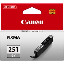 Canon CLI-251GY Original Ink Cartridge - Inkjet - 290 Pages - Gray - 1 Each