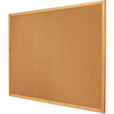 Quartet Standard Cork Bulletin Board, Oak Finish Frame, 6? x 4? - 48" (1219.20 mm) Height x 72" (1828.80 mm) Width - Natural Cork Surface - Self-healing, Durable - Oak Frame - 1 Each