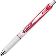 EnerGel EnerGel Pink BCA Ribbon Pearl Retractable Liquid Gel Pen - Medium Pen Point - 0.7 mm Pen Point Size - Needle Pen Point Style - Refillable - Retractable - Pink - Pearl White Barrel - Stainless Steel Tip - 1 Each