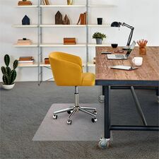 Advantagemat® Phthalate Free Vinyl Rectangular Chair Mat for Carpets up to 1/4" - 36" x 48" - Carpeted Floor, Home, Office, Carpet, Chair - 48" Length x 36" Width x 0.090" Depth x 0.090" Thickness - Rectangular - Polyvinyl Chloride (PVC), Vinyl - Clear - 1Each - TAA Compliant