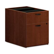 HON BL Series Pedestal File - 2-Drawer - 15.6" x 21.8" x 19.3" - 2 x Box, File Drawer(s) - Finish: Laminate, Medium Cherry - Durable, Abrasion Resistant, Stain Resistant, Modesty Panel, Lockable Drawer, Ball-bearing Suspension, Cord Management, Grommet, B