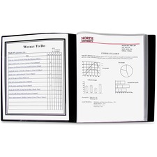 C-Line Bound Sheet Protector Presentation Books - Letter - 8 1/2" x 11" Sheet Size - 48 Sheet Capacity - 24 Pocket(s) - Polypropylene - Black - Archival-safe, Acid-free, Spine Label - 1 Each