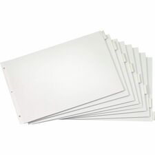 Cardinal Insertable Index Dividers - 8 x Divider(s) - Blank Tab(s) - 8 Tab(s)/Set - 17.50" Divider Width x 11.50" Divider Length - Tabloid - 11" (279.40 mm) Width x 17" (431.80 mm) Length - White Paper Divider - Clear Tab(s)