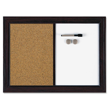 Quartet Espresso Combination Dry Erase/Cork Board - 17" (431.80 mm) Height x 23" (584.20 mm) Width - Natural Cork Surface - Magnetic, Fade Resistant - 1 Each