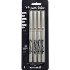 Speedball Calligraphic Pen Set - 2 mm, 2.5 mm, 3 mm Marker Point Size - Black Ink - Non-toxic, Acid-free - 4 / Set