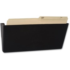 Storex Wall Pocket - 7" Height x 16.3" Width x 4" Depth - Heavy Duty, Magnetic - 100% Recycled - Black - 1 Each