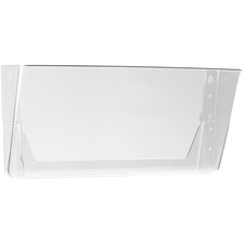 Storex Wall Pocket - 7" Height x 16.3" Width x 4" Depth - Unbreakable, Shatter Proof - Clear - Polycarbonate - 1 Each