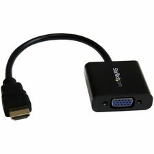 StarTech.com HDMI to VGA Adapter - 1080p - 1920 x 1080 - Black - HDMI Converter - VGA to HDMI Monitor Adapter - Connect an HDMI equipped Laptop Ultrabook or Desktop Computer to your VGA Display or Projector - HDMI to VGA adapter - HDMI to VGA converter - Comparable to 0B47069 & H4F02UT#ABA - HDMI to VGA adapter - HDMI laptop to VGA monitor - HDMI to HD15