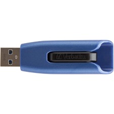 Verbatim 64GB Store 'n' Go V3 Max USB 3.0 Flash Drive - Blue - 64 GB - USB 3.0 - Black, Blue - Lifetime Warranty - 1 Each