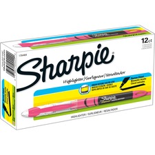 Sharpie Accent Highlighter - Liquid Pen - Micro Marker Point - Chisel Marker Point Style - Fluorescent Pink Pigment-based Ink - 12 / Dozen