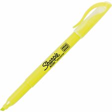 Sharpie Highlighter - Pocket - Chisel Marker Point Style - Fluorescent Yellow - 1 Dozen