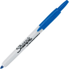 Sharpie Retractable Fine Point Permanent Marker - Fine Marker Point - Retractable - Blue - 12 / Dozen