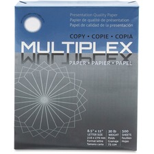 Multiplex Laser Copy & Multipurpose Paper - 93% Opacity - 8 1/2" x 11" - Smooth - 5000 / Carton - White