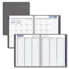 DayMinder Recycled Traditional Weekly/Monthly Planner - Weekly - 6.9" (174.5 mm) x 8.8" (222.3 mm) - 1 Year - January till December 1 Week, 1 Week Double Page Layout - Poly - Dark Gray