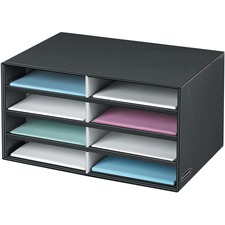 Fellowes Pinstripe Literature Sorter - Letter - Compartment Size 2.13" (53.98 mm) x 9" (228.60 mm) x 12" (304.80 mm) - 10.3" Height x 19.5" Width x 12.4" DepthDesktop - Adjustable - 60% Recycled - Gray - 1 Each