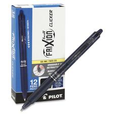 Pilot FriXion .7mm Clicker Erasable Gel Pens - Fine Pen Point - 0.7 mm Pen Point Size - Refillable - Retractable - Navy Blue Gel-based Ink - Navy Blue Barrel - 1 Dozen