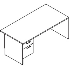 Lacasse Concept 300 Left Pedestal Desk - 72" x 30"29" - 2 x File, Box Drawer(s) - Single Pedestal on Left Side - Smooth Edge - Finish: Totem - Locking Pedestal, Pencil Tray, Modesty Panel, Suspension Bar - For Office