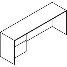 Lacasse Concept 70 Left Lateral File Credenza - 72" x 20"29.5" - 2 x File Drawer(s) - Single Pedestal on Left Side - Finish: Ruby - Lockable Drawer, Suspension Bar, Grommet - For Office
