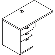 Lacasse Concept 70 Left Executive Return - 42" x 24"29.5" - 3 x Box, File Drawer(s) - Single Pedestal on Left Side - Finish: Ruby - Locking Pedestal, Suspension Bar, Pencil Tray, Grommet - For Office