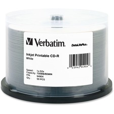 Verbatim DataLifePlus 94904 CD Recordable Media - CD-R - 52x - 700 MB - 50 Pack Spindle