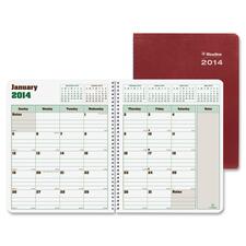 Rediform DuraGlobe 14-Monthly Planner - Monthly - 7.1" (181 mm) x 8.9" (225.4 mm) - 1.2 Year - December till January 1 Month Double Page Layout - Eucalyptus, Pine, Wood, Bagasse