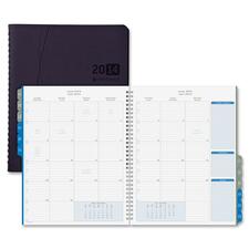 Day-Timer Essentials Monthly Wirebound Planners - Monthly, Yearly, Daily - 8.5" (215.9 mm) x 11" (279.4 mm) - 1 Year - January 2014 till December 2014 1 Month, 1 Week Double Page Layout - Faux Leather
