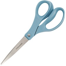 Fiskars Performance 8" All-purpose Scissors - 8" Overall Length - Straight - Stainless Steel - Blue - 1 Each
