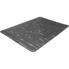 Genuine Joe Marble Top Anti-fatigue Mats - Office, Industry, Airport, Bank, Copier, Teller Station, Service Counter, Assembly Line - 24" (609.60 mm) Width x 36" (914.40 mm) Depth x 0.500" (12.70 mm) Thickness - High Density Foam (HDF) - Gray Marble - 1Eac