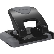 Swingline SmartTouch Low-Force 2-Hole Punch - 2 Punch Head(s) - 20 Sheet - 9/32" Punch Size - Black, Gray