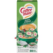 Coffee mate Irish Creme Gluten-Free Liquid Creamer - Single-Serve Tubs - Irish Cream Flavor - 0.38 fl oz (11 mL) - 50/Box - 50 Serving