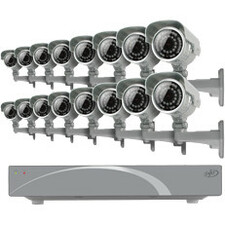 SVAT 16CH Smart Security DVR with 16 Ultra Hi-res Outdoor Surveillance Cameras - 500 GB HDD