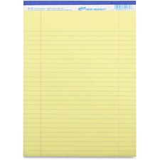 Hilroy Micro Perforated Business Notepad - 50 Sheets - 0.31" Ruled - 8 3/8" x 10 7/8" - Yellow Paper - Micro Perforated, Easy Peel - 10 / Pack