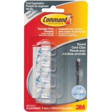 3M Command 17017CLR-C Cord Clip - Cord Clip - Clear, Transparent - 1 - Plastic