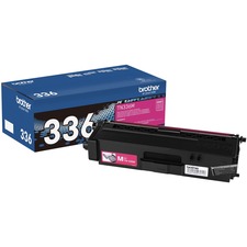 Brother Genuine TN336M High Yield Magenta Toner Cartridge - Laser - High Yield - 3500 Pages - Magenta - 1 Each